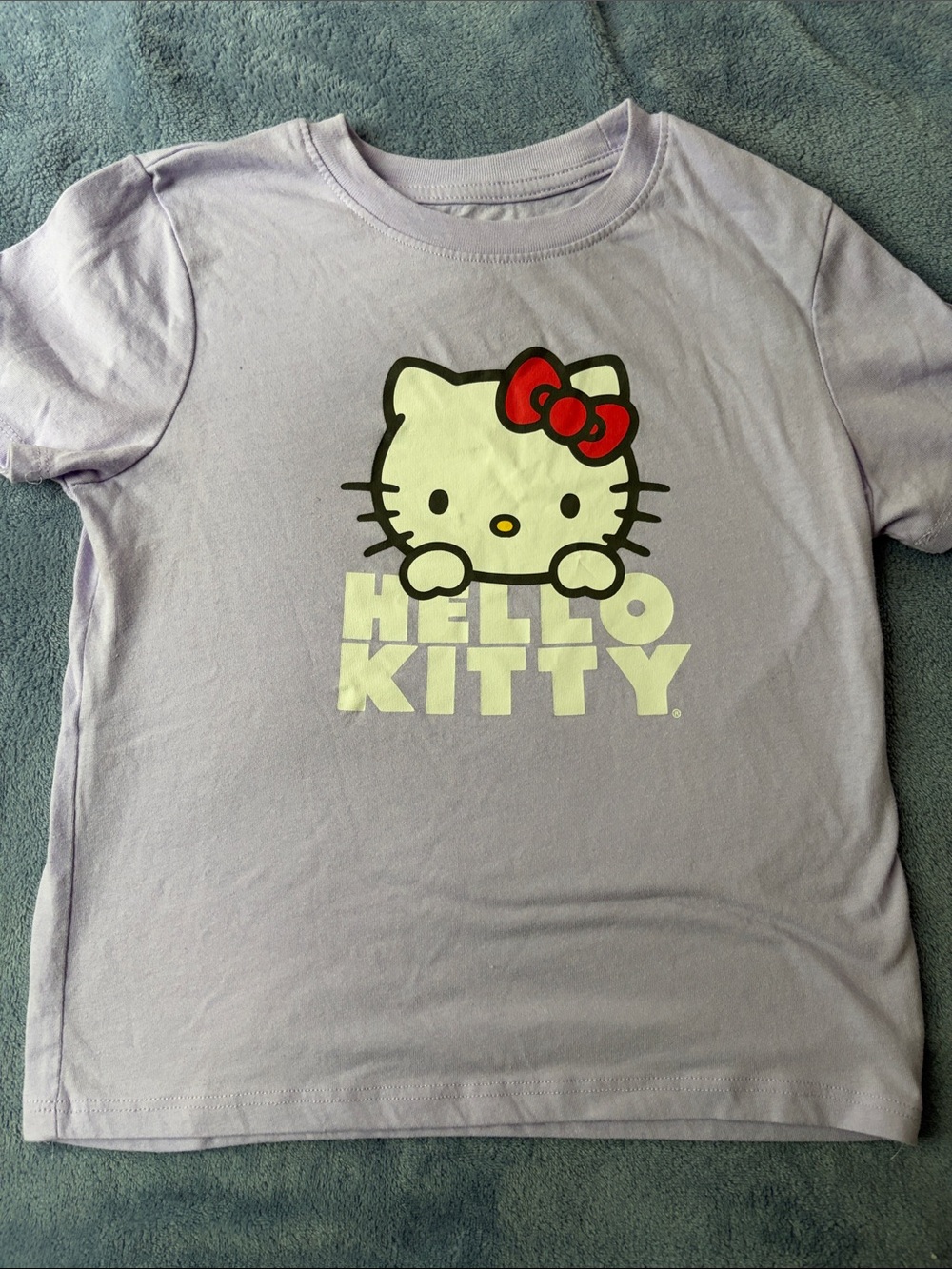 Hello Kitty Lavender Tee with Red Bow Graphic